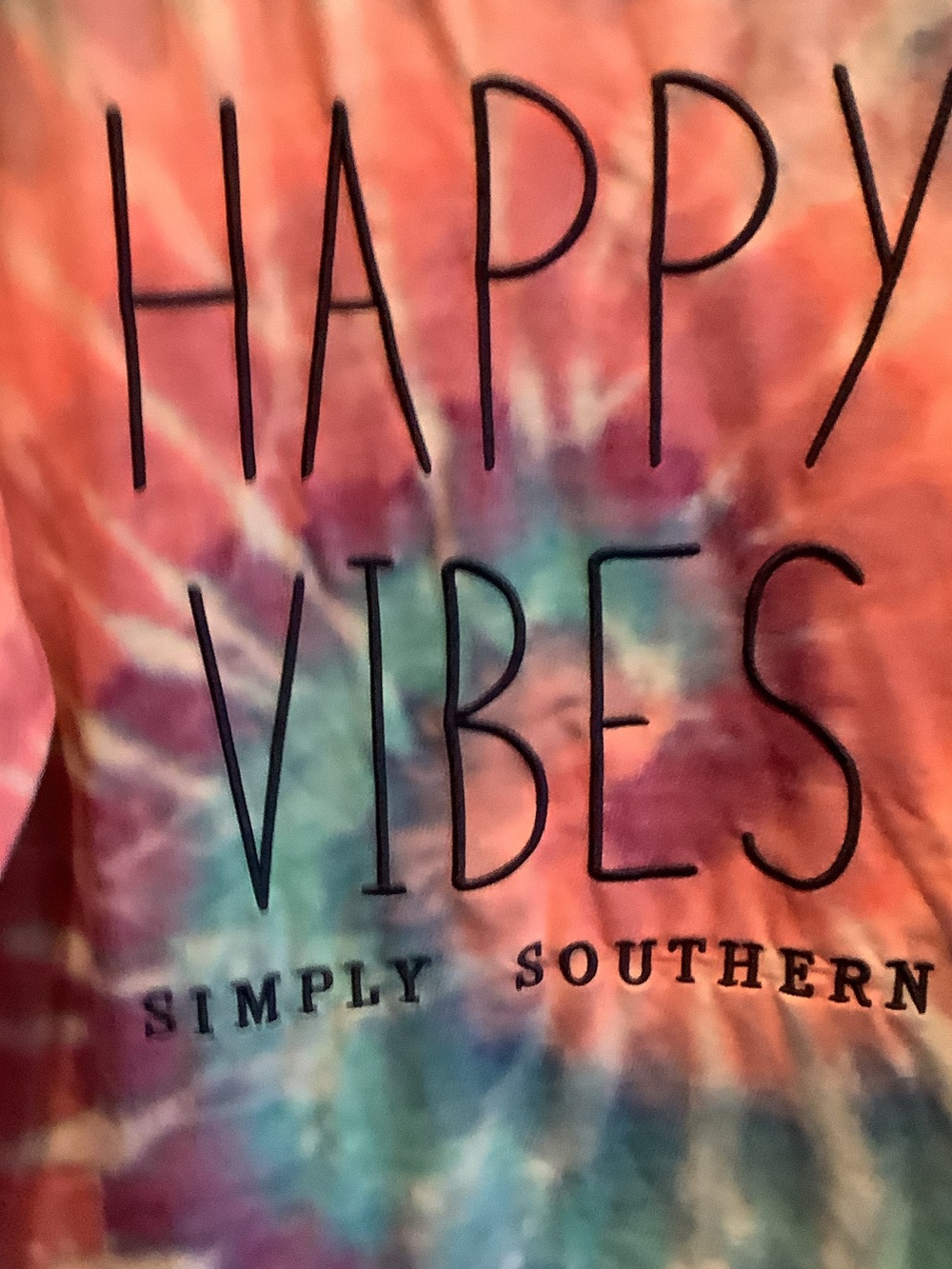 Simply Southern Tie-Dye 'Happy Vibes' Pullover in Pink, Blue, Purple - Picture 3 of 6
